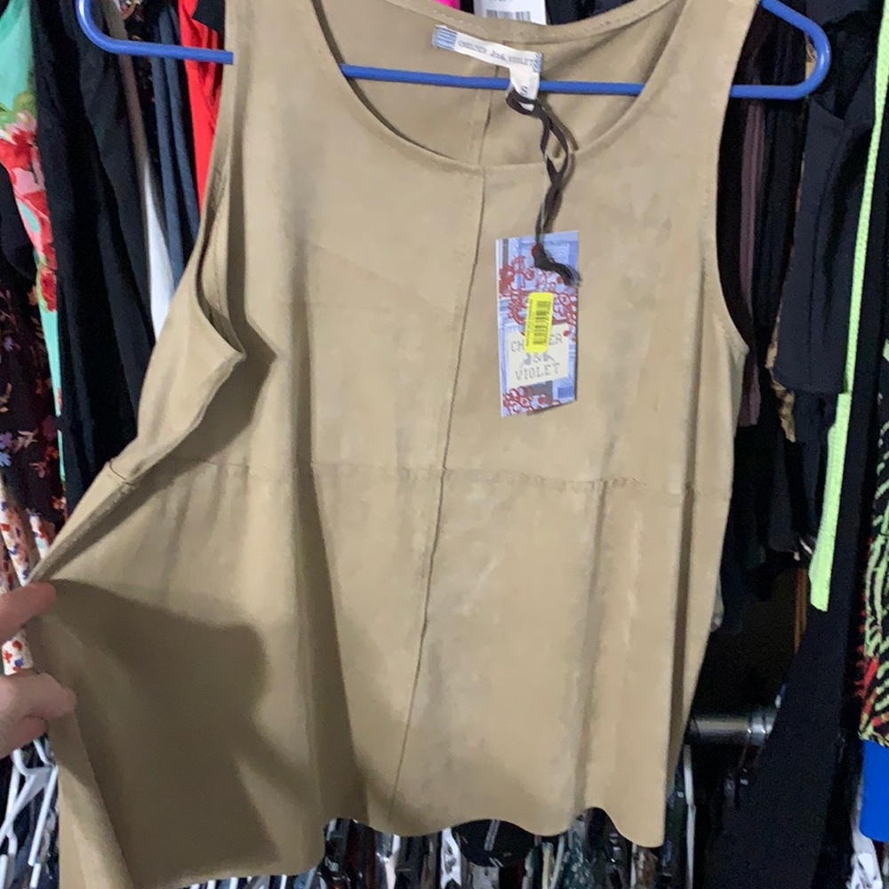 Chelsea and Violet sleeveless suede top